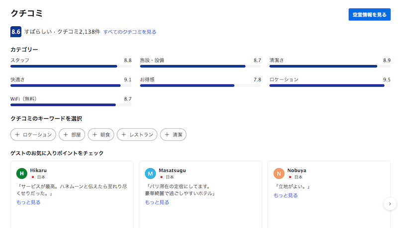 評価・口コミ
